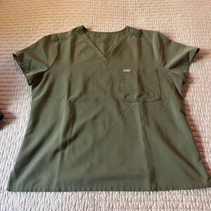 Figs Petite XL Green Catarina One-Pocket Scrub Top